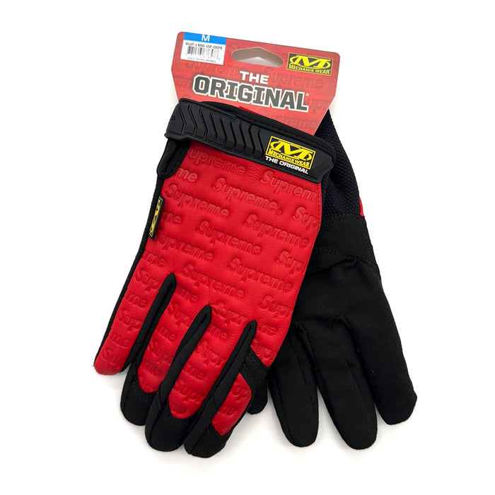 GUANTES SUPREME EN CUERO "MECHANIX" (ROJO)