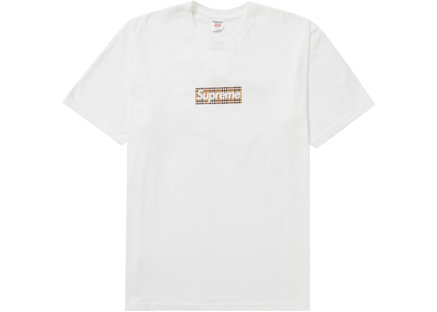 CAMISETA BOX LOGO SUPREME X BURBERRY “WHITE” (TALLA M)