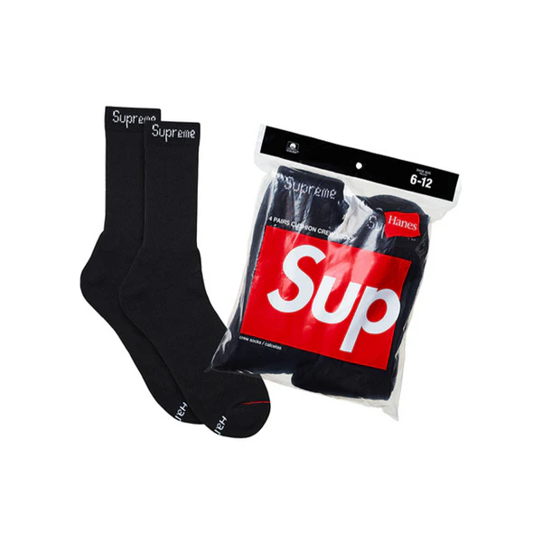 MEDIAS SUPREME X HANES "NEGRAS"