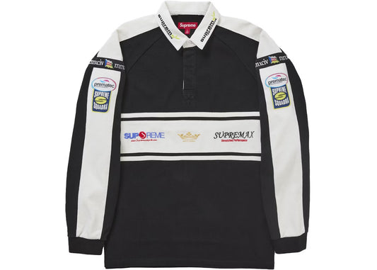 SUPREME CHEST STRIPE RUGBY BLACK “POLO MANGA LARGA”